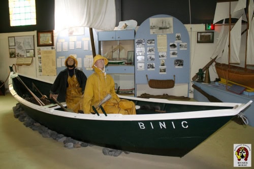 A dory on display at the museum