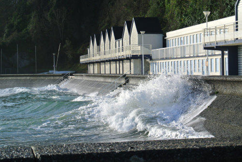 Godelins beach at high tide